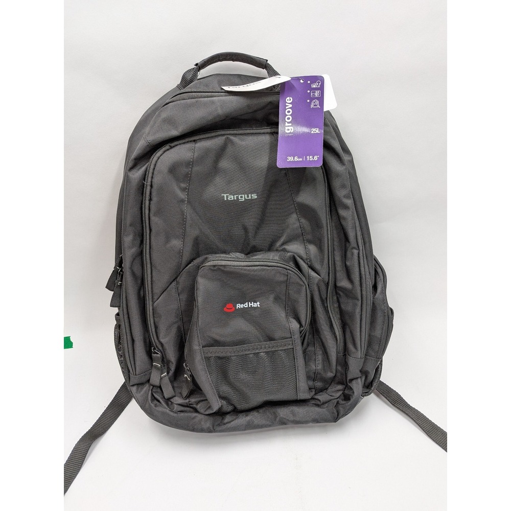 Targus Groove 15.6 Laptop Backpack Black Red Hat Logo 25L CVR600 NEW